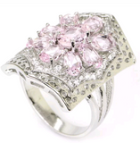 Silver, pink kunzite size 6.5