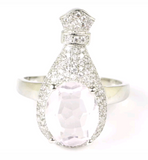 Silver, pink kunzite size 9.5