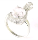 Silver, pink kunzite size 9.5