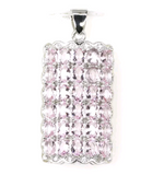 Silver, pink kunzite pendant