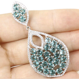 Silver, blue aquamarine pendant