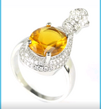 Silver, yellow citrine size 8